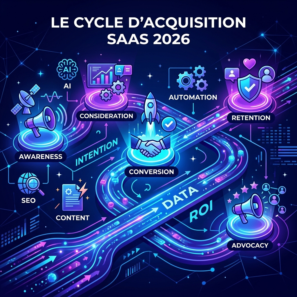 Infographie : acquisition client saas