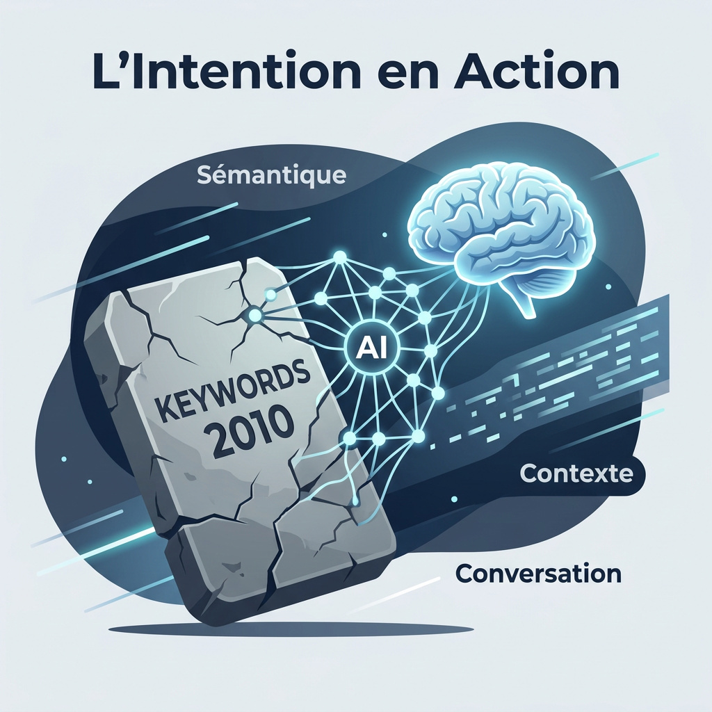 Infographie : Reverse Prompt Engineering vs Keyword Research : pourquoi les mots-clés ne suffisent plus