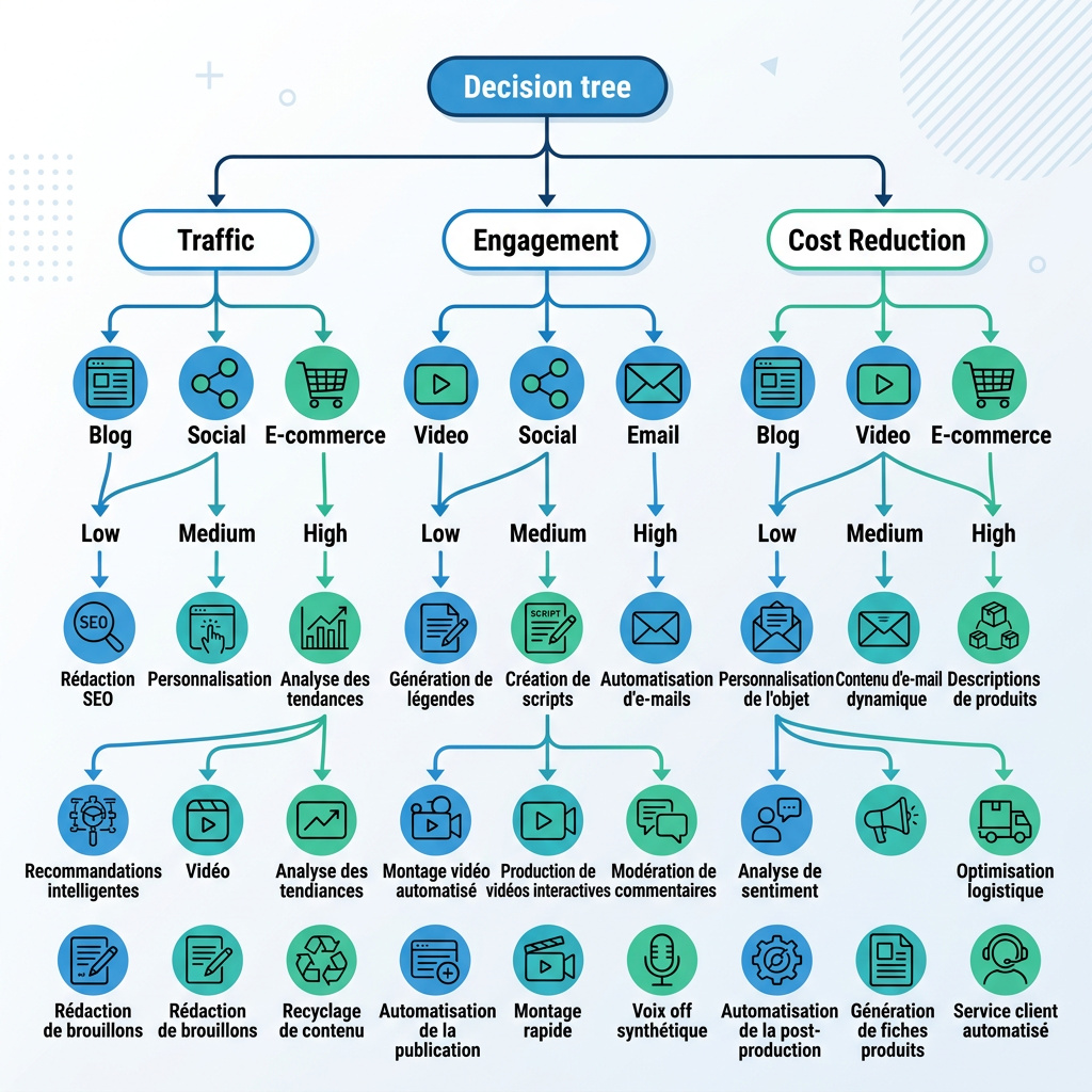 Infographie : Les meilleurs use cases IA pour produire du contenu
