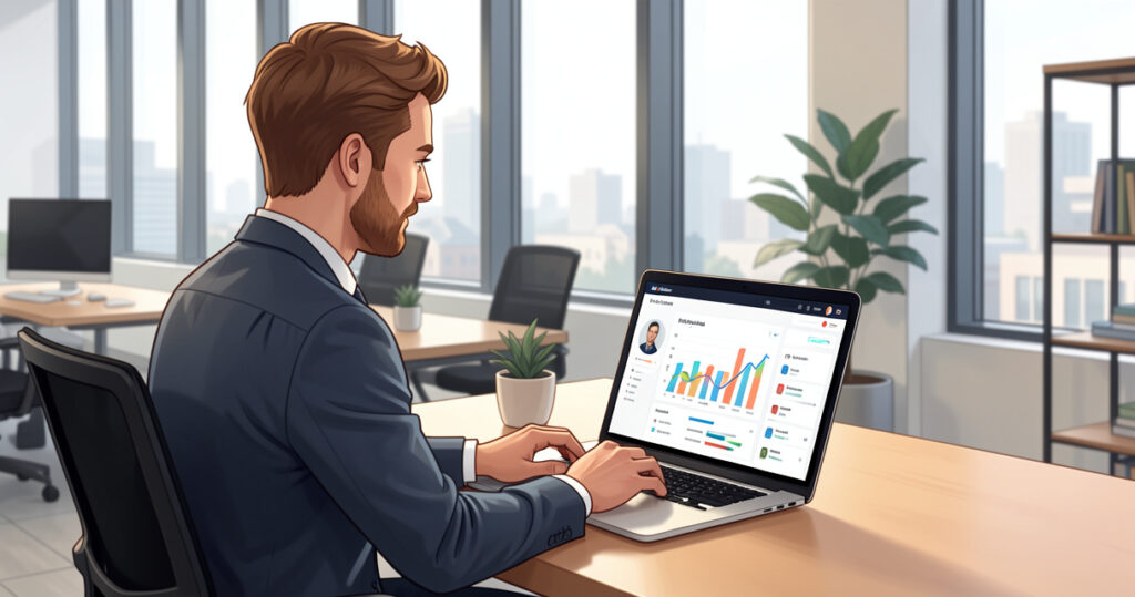Un marketeur utilise un assistant IA pour générer un article SEO optimisé