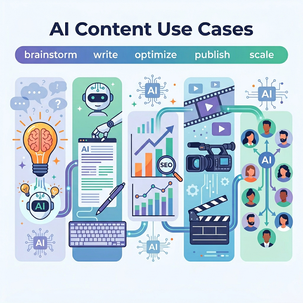 Infographie : Les meilleurs use cases IA pour produire du contenu
