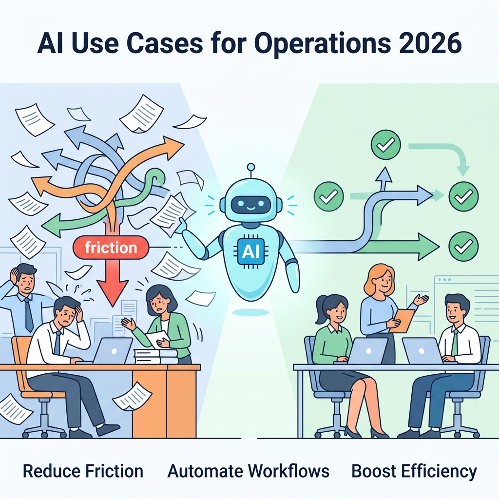 Infographie : Les meilleurs use cases IA pour les opérations en 2026 : réduire les frictions