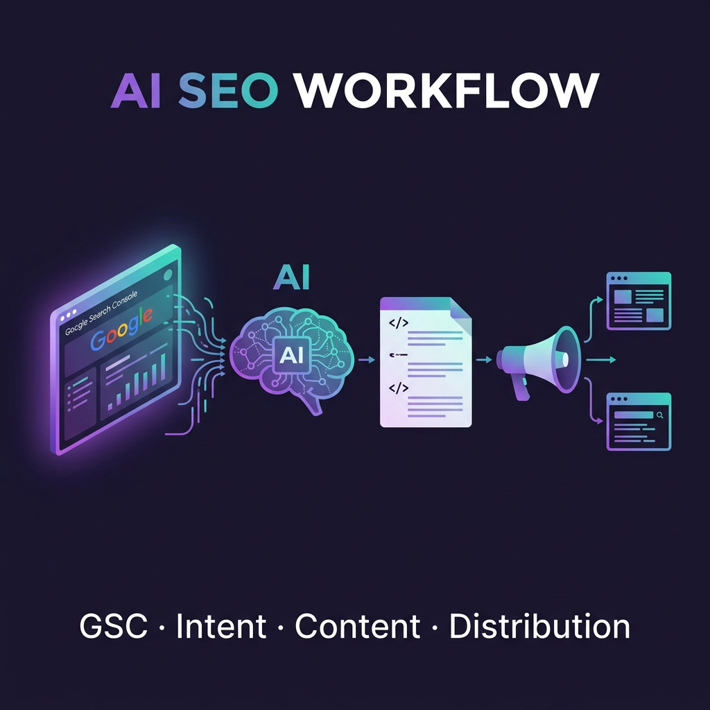 Infographie :  Workflow IA pour le SEO opérationnel