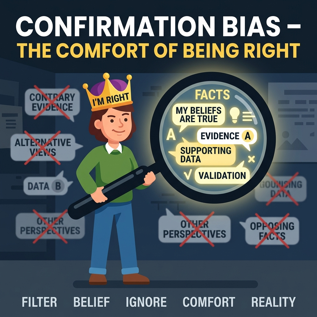 Infographie : Le biais de confirmation : pourquoi on cherche à avoir raison plutôt qu'à voir juste