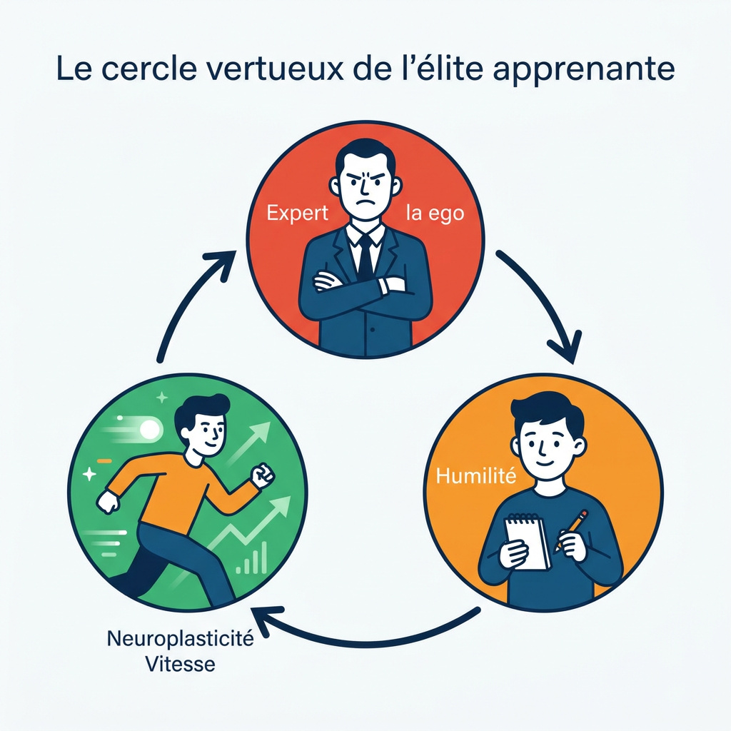 Infographie : L’élite apprend plus vite parce qu’elle accepte plus vite d’être débutante.