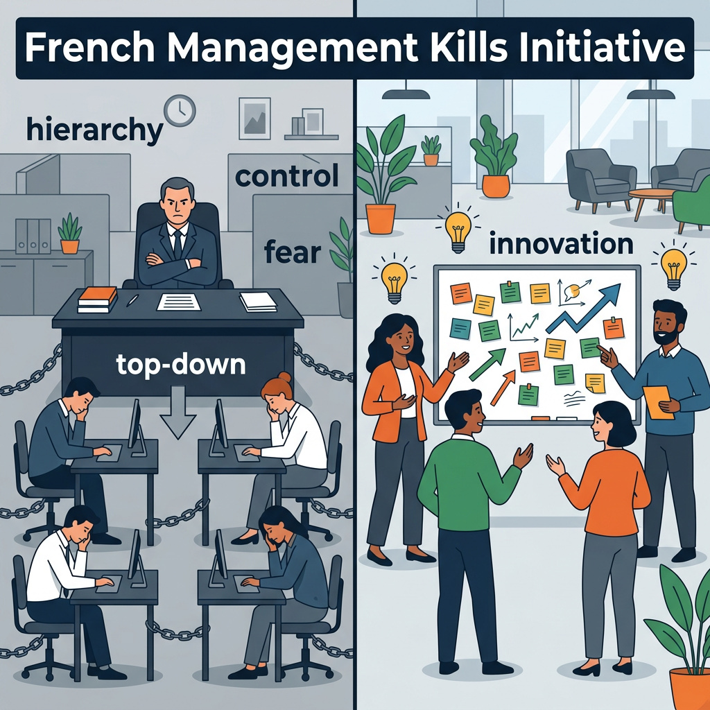 Infographie : Pourquoi le management français détruit souvent l’initiative