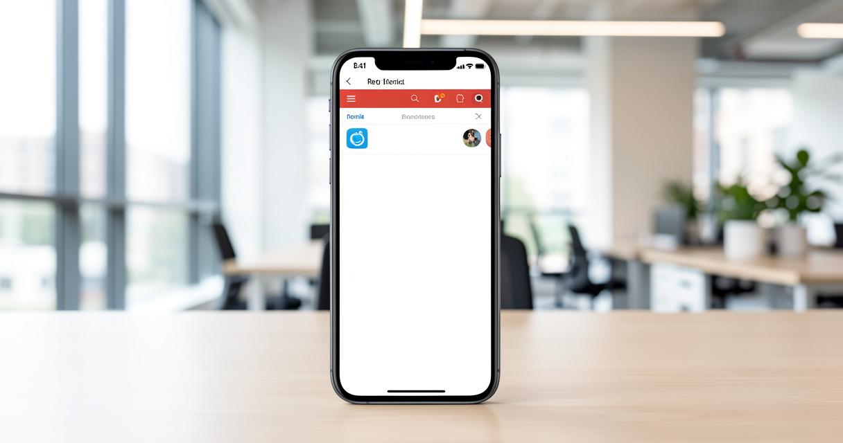 Smartphone affichant la page d'accueil Reddit dans un cadre professionnel, concept d'acquisition B2B via le karma